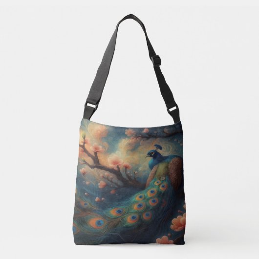 Perched Peacock Crossbody Tas (Voorkant)