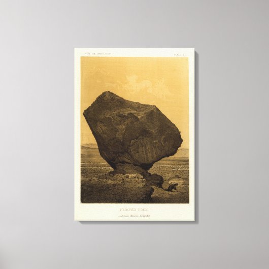 Perched rock, Rocker Creek, Arizona Canvas Afdruk (Voorkant)