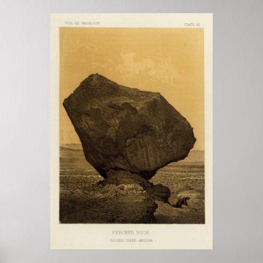 Perched rock, Rocker Creek, Arizona Poster (Voorkant)