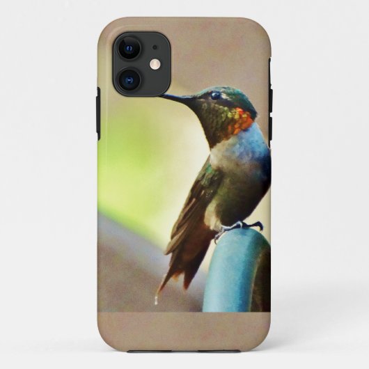 Perched Ruby en Green Little Hummingbird Case-Mate iPhone Case (Achterkant)