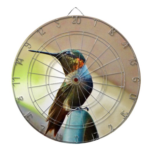 Perched Ruby en Green Little Hummingbird Dartbord (Voorkant)