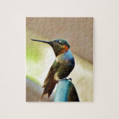 Perched Ruby en Green Little Hummingbird Legpuzzel (Verticaal)