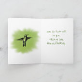 Perched vrouw Hummingbird- elke gelegenheid aanpas Kaart (Binnen)