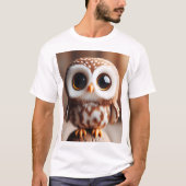 Perched Wonder — Whimsical Little Owl T-shirt (Voorkant)