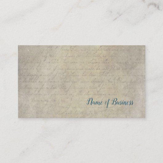 perchement papier handgeschreven script visitekaartje (Voorkant)