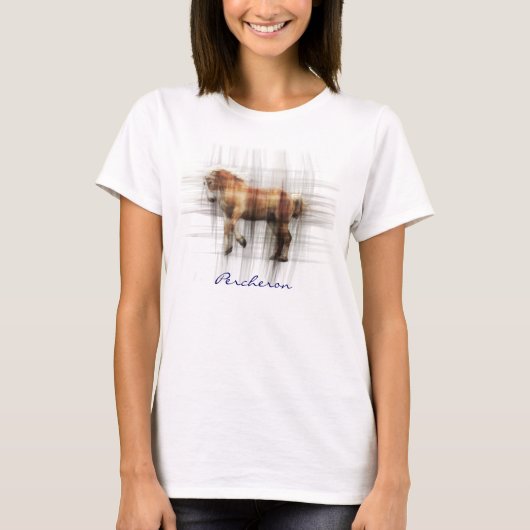 Percheron Draft Horse-lover's Equine Art Shirt (Voorkant)