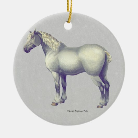 Percheron Horse Keramisch Ornament (Voorkant)