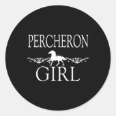 Percheron Horse Ronde Sticker (Voorkant)
