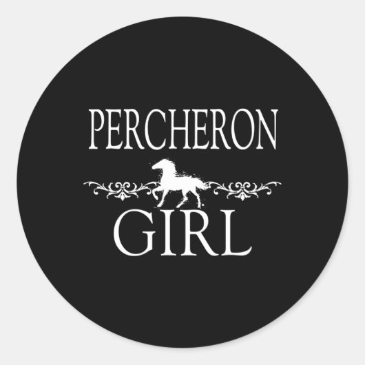 Percheron Horse Ronde Sticker (Voorkant)