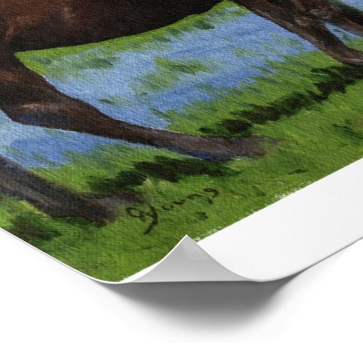 Percheron Mare en Foal Portrait Poster (Hoek)