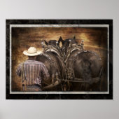 Percheron Team Digital Art Print (Voorkant)