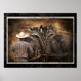Percheron Team Digital Art Print
