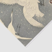 Perching Herons in Sneeuw van Ohara Koson Tissuepapier (Detail)