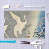 Perching Herons in Sneeuw van Ohara Koson Tissuepapier (Craft)