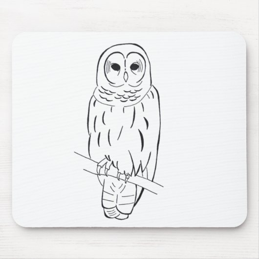 Perching Owl mousepad Muismat (Voorkant)