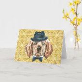 Percival de Lab Greeting Card Kaart (Gele Bloem)