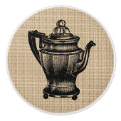  Percolator op jute - kastknop Keramische Knop (Voorkant)