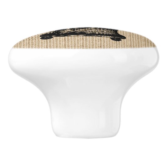 Percolator op jute - kastknop Keramische Knop (Zijkant)