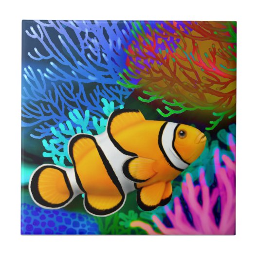 Percula Clown Anenome Fish Tile Tegeltje (Voorkant)