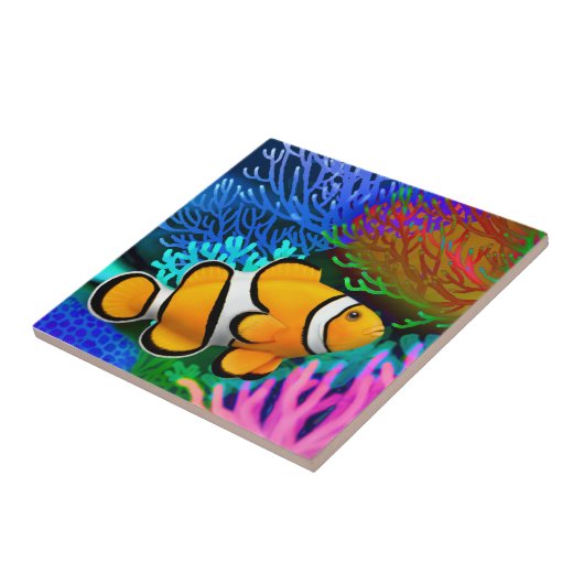 Percula Clown Anenome Fish Tile Tegeltje (Zijkant)