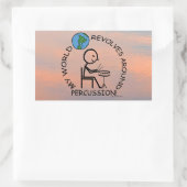 Percussie - De wereld draait rond rechthoekige i Sticker (Tas)