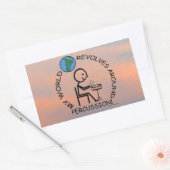 Percussie - De wereld draait rond rechthoekige i Sticker (Envelop)