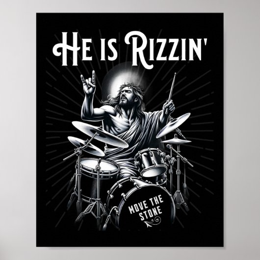 percussie drum grappige rizz hij is rizzin jezusdr poster (Voorkant)
