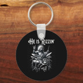 percussie drum grappige rizz hij is rizzin jezusdr sleutelhanger (Voorkant)