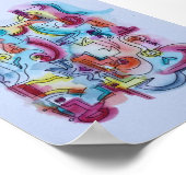 Percussie-handgeschilderde Abstracte Waterverf kun Poster (Hoek)