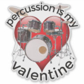 Percussie is mijn Valentijn Sticker (Voorkant)