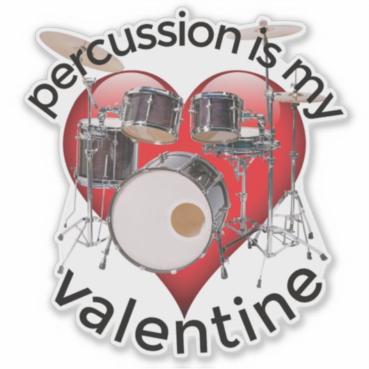 Percussie is mijn Valentijn Sticker (Voorkant)