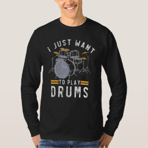 percussie muzikant drummer ik wil gewoon spelen d t-shirt