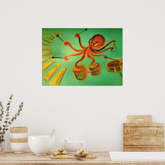 Percussie: Octopus Poster (Keuken)