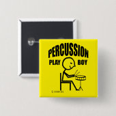 Percussie Play Boy Vierkante Button 5,1 Cm (Voorkant /achterkant)
