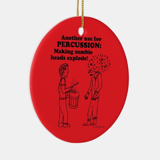 Percussie Zombie Explode Keramisch Ornament (Rechts)