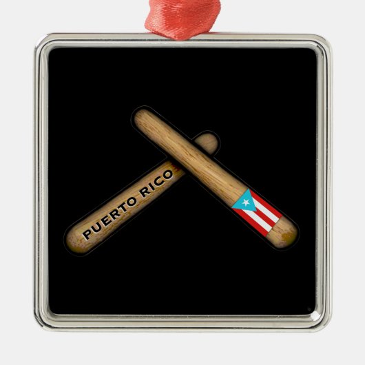 Percussiestikels van de Puerto Rico op Palitos Metalen Ornament (Voorkant)