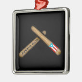 Percussiestikels van de Puerto Rico op Palitos Metalen Ornament (Links)