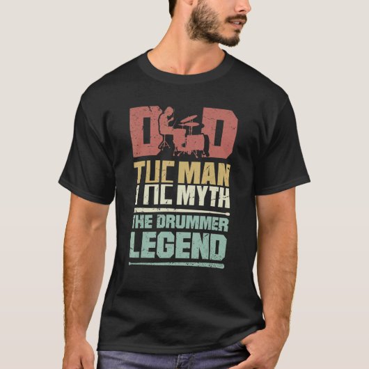 Percussion Instrument Drums Drumming Drummer Dad T-shirt (Voorkant)