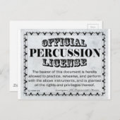 Percussion License Briefkaart (Voorkant / Achterkant)