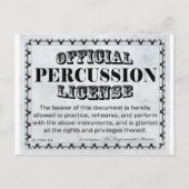 Percussion License Briefkaart (Voorkant)