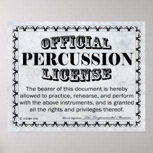 Percussion License Poster