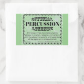 Percussion License Rechthoekige sticker (Tas)