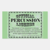 Percussion License Rechthoekige sticker (Voorkant)