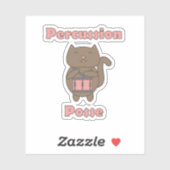 Percussion Posse - Cute Funny Drummer Cat Sticker (Vel)