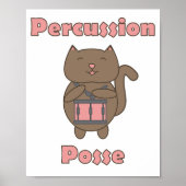 Percussion Posse - Schattige Drummer Kat Poster (Voorkant)