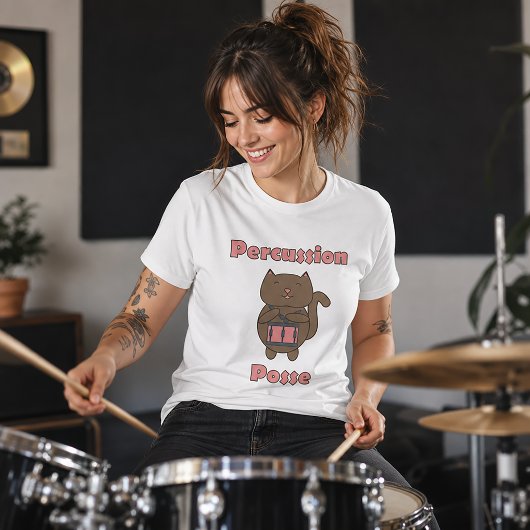 Percussion Posse - Schattige Drummer Kat T-shirt