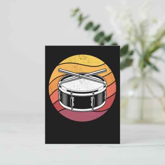 Percussion Retro Drums Lover Drummer Briefkaart (Staand voorkant)