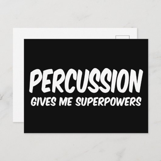 Percussion Superpower Funny Music Superheld Briefkaart (Voorkant / Achterkant)
