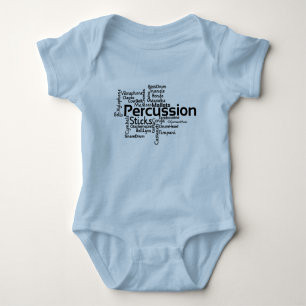 Percussion Word Cloud Black Text Romper
