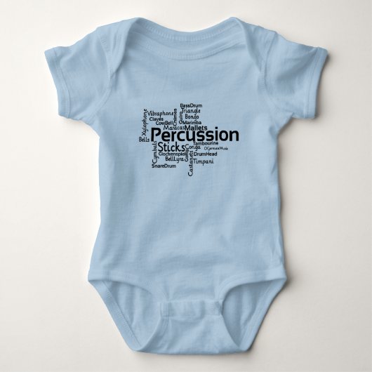 Percussion Word Cloud Black Text Romper (Voorkant)
